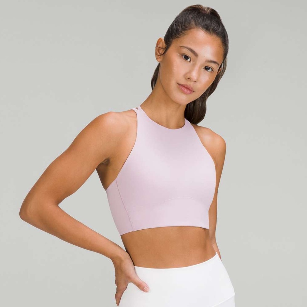 **SOLD** Lululemon Like a Cloud High Neck Longline Bra B/C (Size 6) Pink Peony